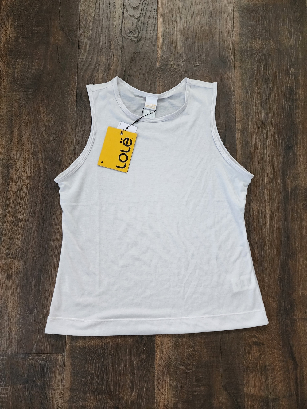 Lolë Classic White Scoop Neck Tank